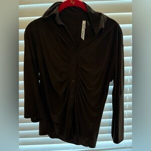 NY Collection Rich Brown Blouse